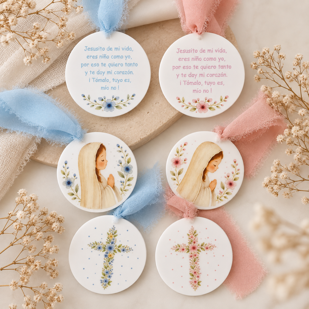 Guardacunas Frase o Cruz Virgencita Rezando