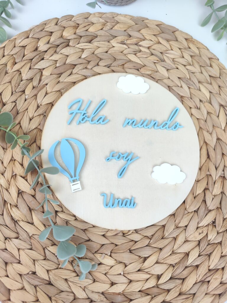 Placa Decorativa Hola Mundo