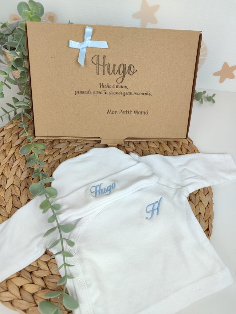 Pack Cajita Personalizada + Primera Puesta Algodón Liso