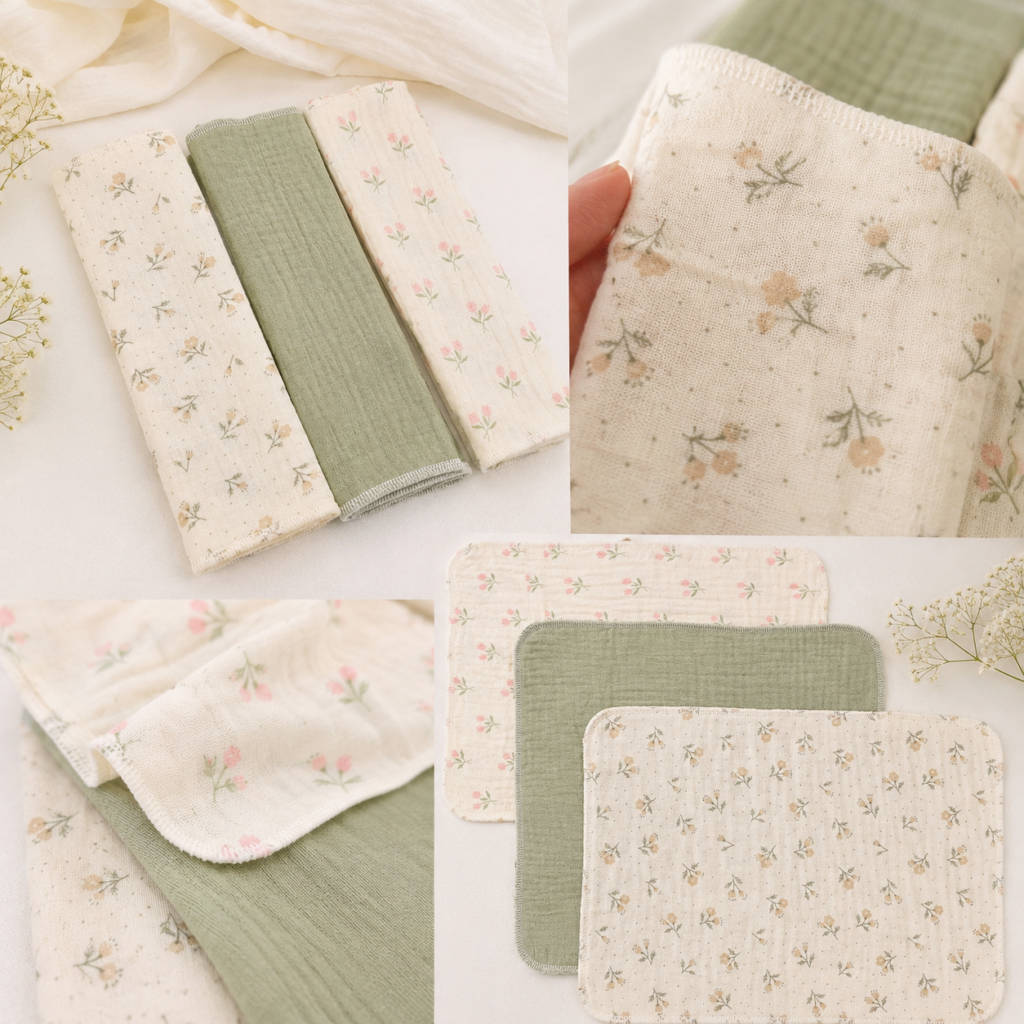 Babitas Muselinas Estampadas Beige/Verde Mint
