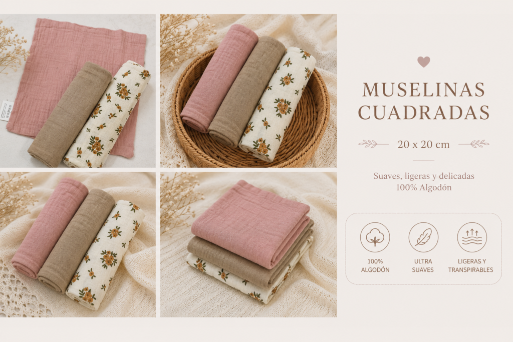 Muselinas de algodón Pack 3 und Extra suaves Colores otoño