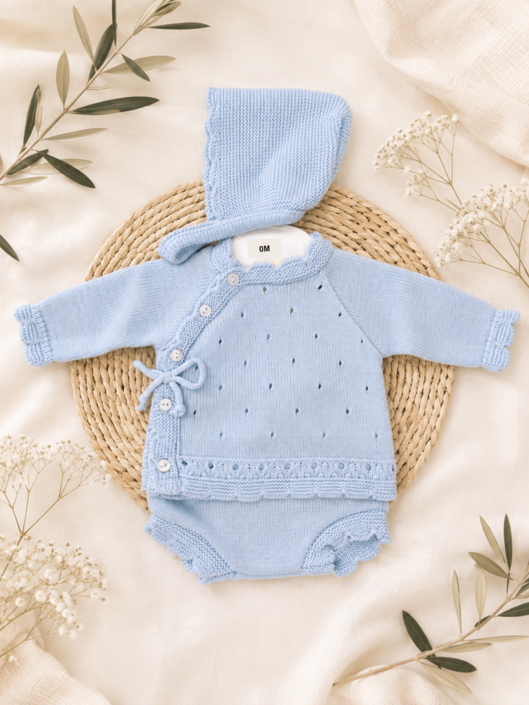 Conjunto Punto Calado Azul bebé